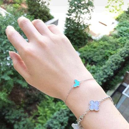 [Crown & Jewelry]BUTTERFLY TURQUOISE BUTTERFLY BRACELET SILVER