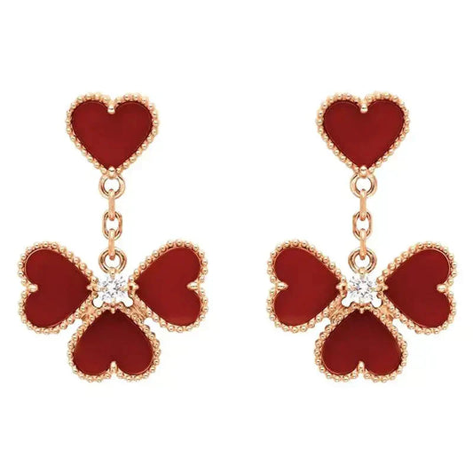 [Crown & Jewelry]SWEET CLOVER CARNELIAN EARRINGS