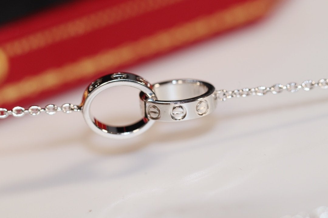 [Crown & Jewelry]LOVE NECKLACE PINK GOLD AND SILVER