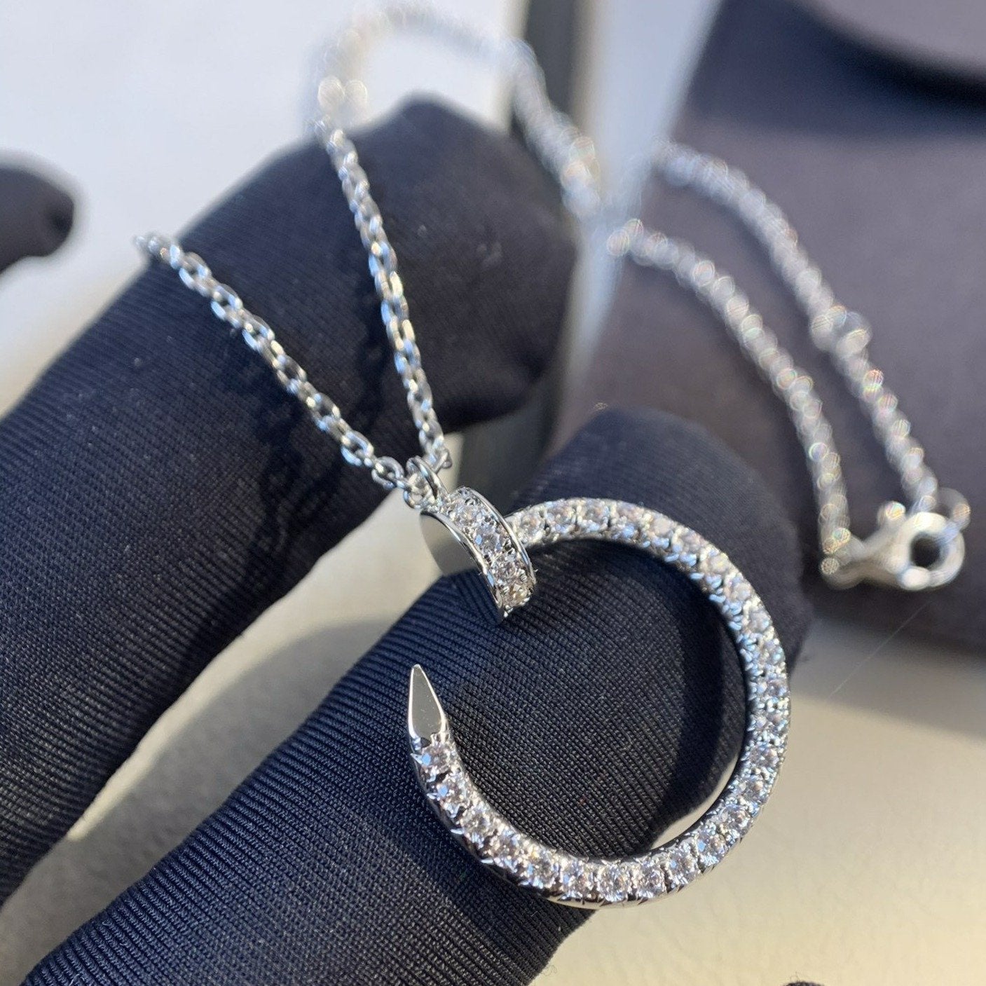 [Crown & Jewelry]JUSTE NECKLACE SILVER DIAMONDS