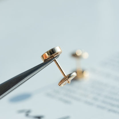 [Crown & Jewelry]LOVE EARRINGS PINK GOLD 10MM