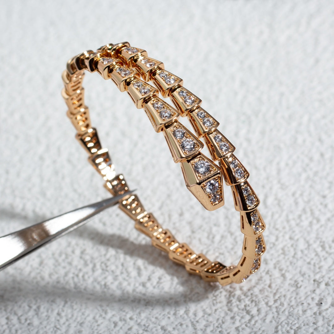 [Crown & Jewelry]SERPENTI BRACELET 6.8MM PINK GOLD DIAMOND