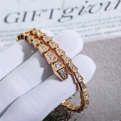 [Crown & Jewelry]SERPENTI BRACELET 6.8MM PINK GOLD DIAMOND
