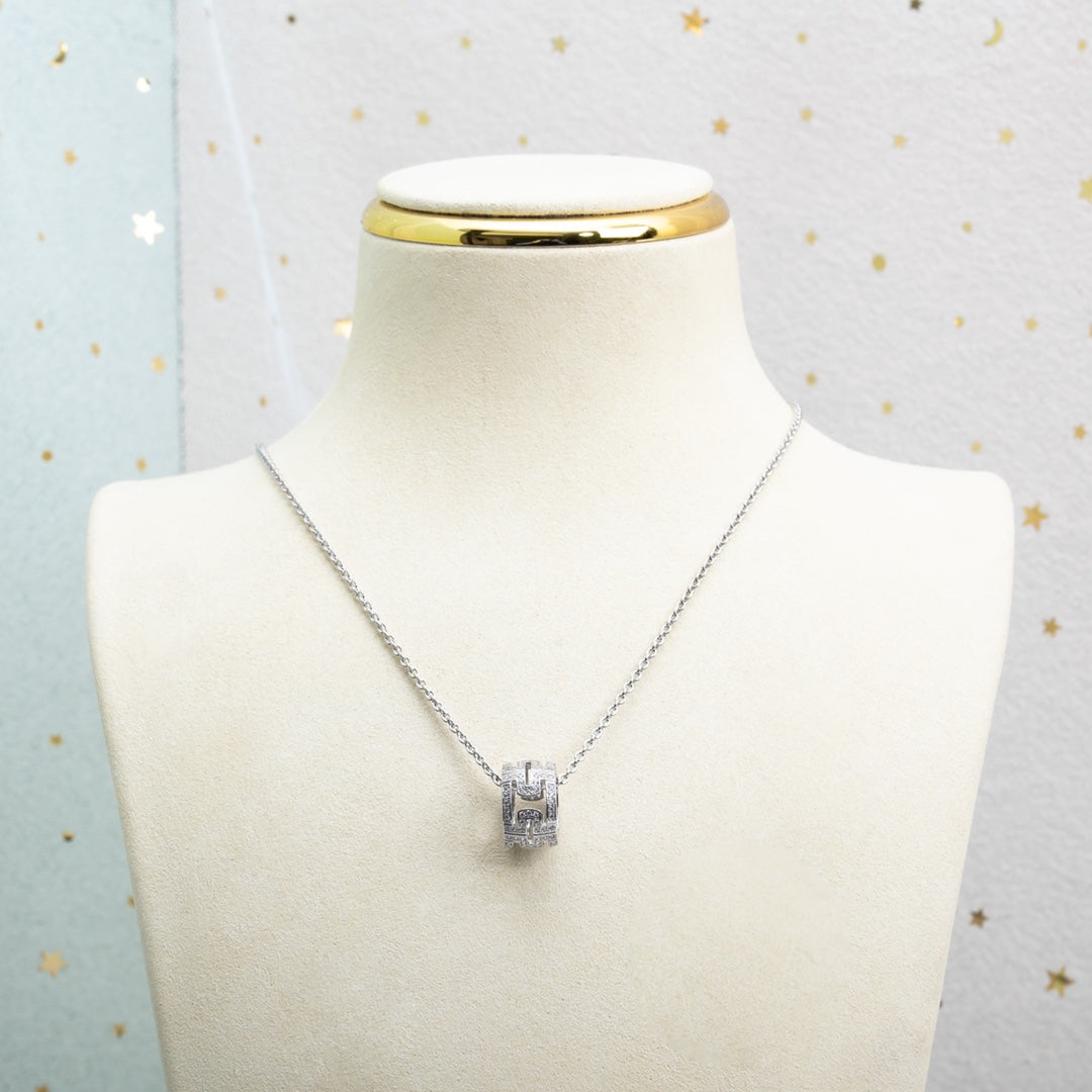 [Crown & Jewelry]PARENTESI NECKLACE SILVER DIAMOND