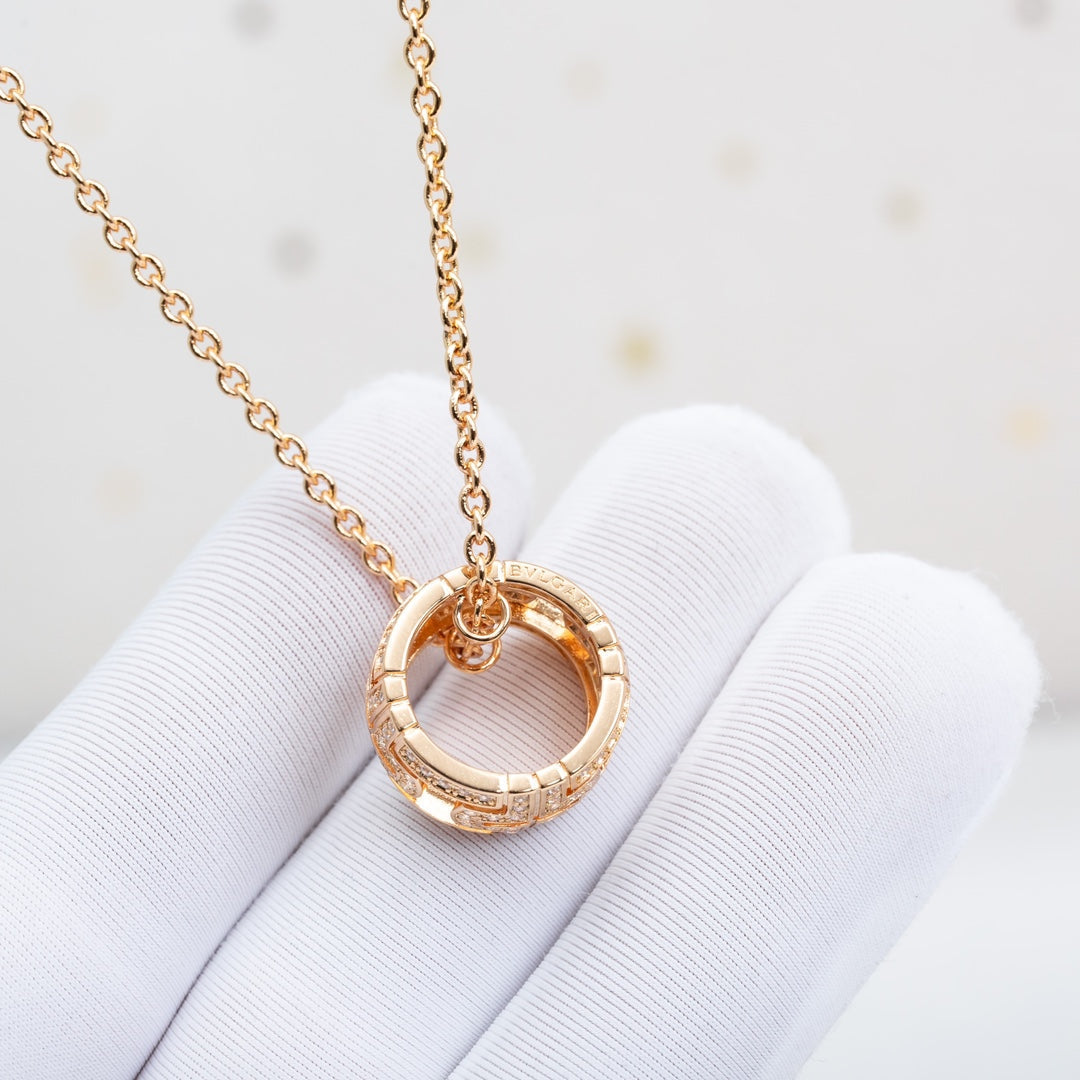 [Crown & Jewelry]PARENTESI NECKLACE PINK GOLD DIAMOND