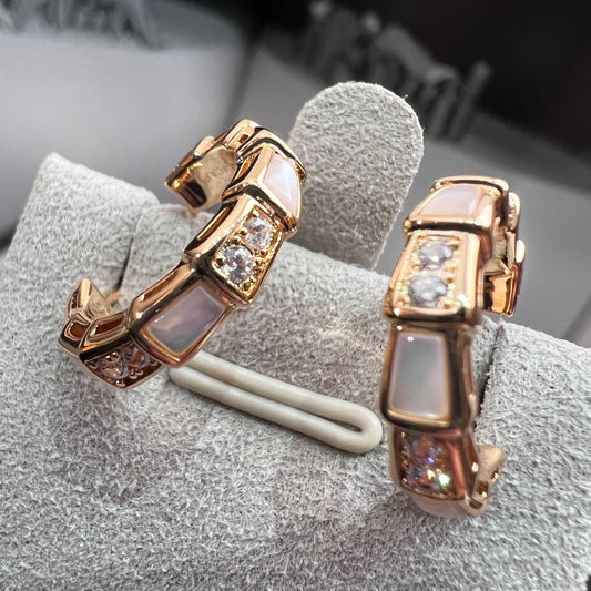 [Crown & Jewelry]SERPENTI MOP PINK GOLD EARRINGS