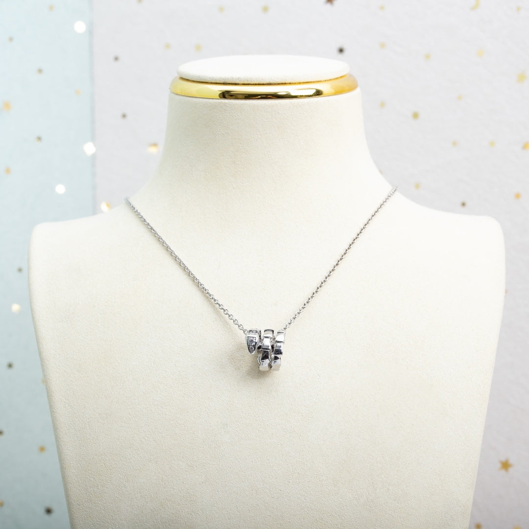 [Crown & Jewelry]SERPENTI SILVER NECKLACE DIAMOND