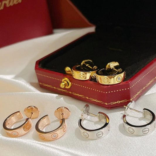 [Crown & Jewelry]LOVE EARRINGS 5.7MM 2 DIAMONDS