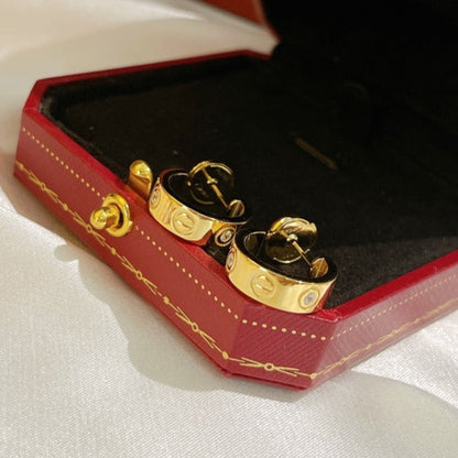 [Crown & Jewelry]LOVE EARRINGS 5.7MM 2 DIAMONDS