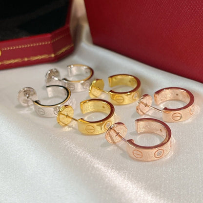 [Crown & Jewelry]LOVE EARRINGS 5.7MM 2 DIAMONDS