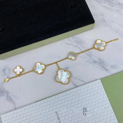 [Crown & Jewelry]MAGIC CLOVER MOP GOLD BRACELET 5 MOTIFS