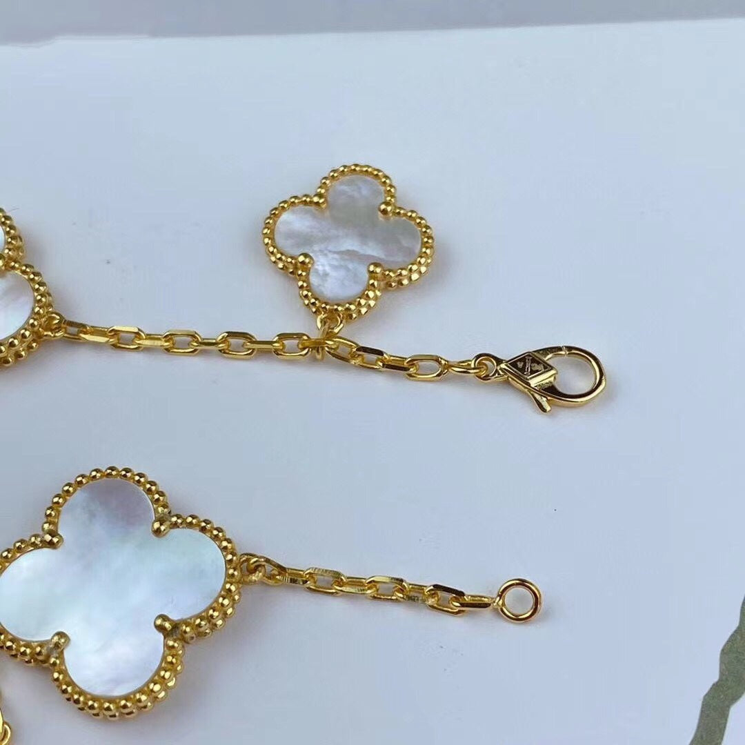 [Crown & Jewelry]MAGIC CLOVER MOP GOLD BRACELET 5 MOTIFS