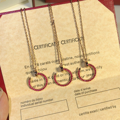 [Crown & Jewelry]JUSTE NECKLACE GOLD RED DIAMONDS