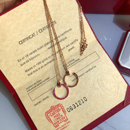 [Crown & Jewelry]JUSTE NECKLACE GOLD RED DIAMONDS