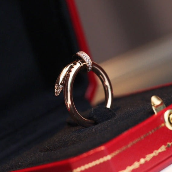 [Crown & Jewelry]JUSTE RING 2.65MM PINK GOLD DIAMOND