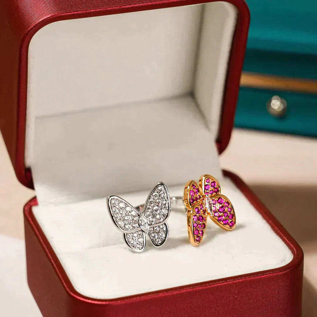 [Crown & Jewelry]TWIN BUTTERFLY DIAMOND RING