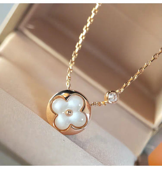 [Crown & Jewelry]SUN MOP GOLD 1 DIAMOND NECKLACE