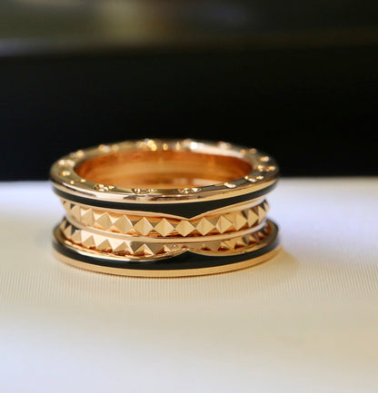 [Crown & Jewelry]ZERO 1 PINK GOLD BLACK CERAMIC RING