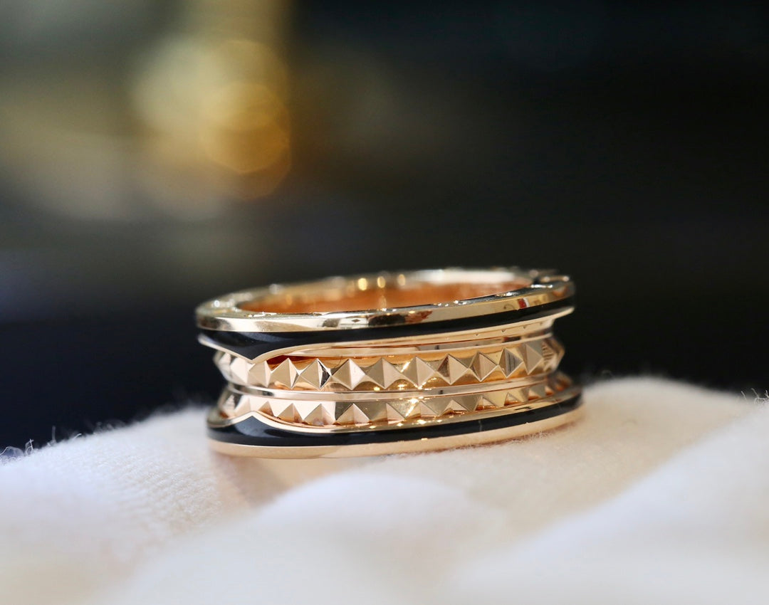 [Crown & Jewelry]ZERO 1 PINK GOLD BLACK CERAMIC RING