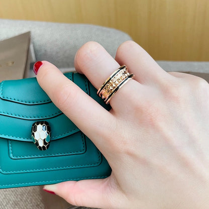 [Crown & Jewelry]ZERO 1 PINK GOLD BLACK CERAMIC RING