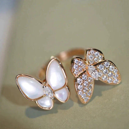 [Crown & Jewelry]TWIN BUTTERFLY DIAMOND MOP RING