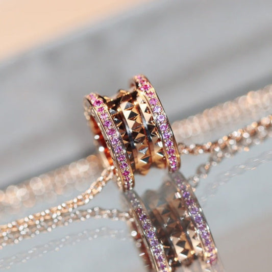 [Crown & Jewelry]ZERO 1 ROCK PINK GOLD PINK DIAMOND NECKLACE