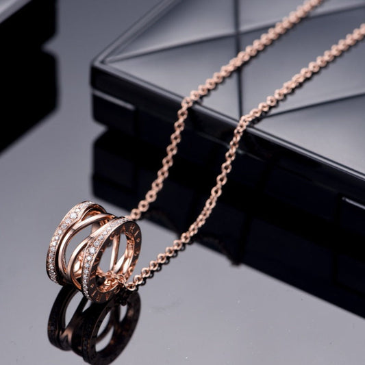 [Crown & Jewelry]ZERO 1 PINK GOLD DIAMOND OPEN NECKLACE