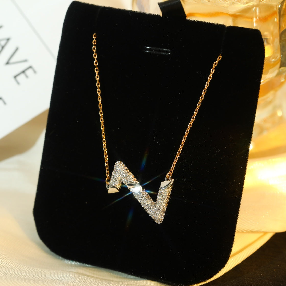 [Crown & Jewelry]VOLT SILVER DIAMOND PEDANT NECKLACE