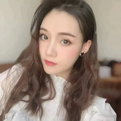 [Crown & Jewelry]CLOVER MEDIUM 1 MOTIFS  ONYX STUD EARRINGS