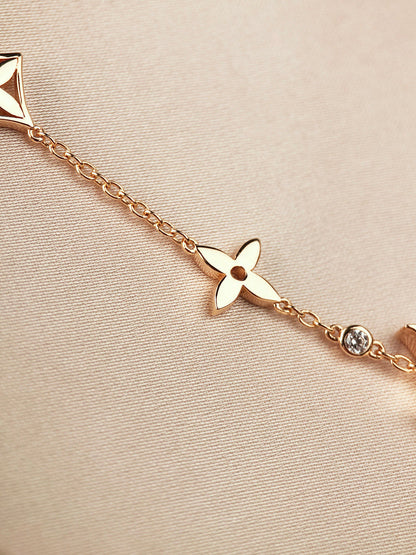 [Crown & Jewelry]STAR AND SUN 7 MOTIFS GOLD BRACELET