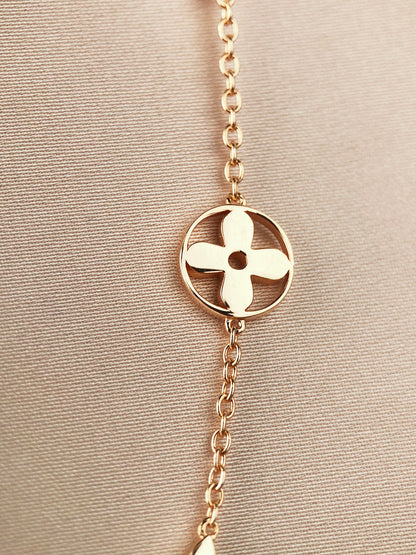 [Crown & Jewelry]STAR AND SUN 7 MOTIFS GOLD BRACELET