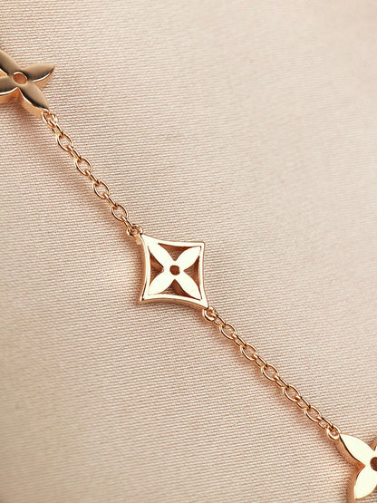 [Crown & Jewelry]STAR AND SUN 7 MOTIFS GOLD BRACELET