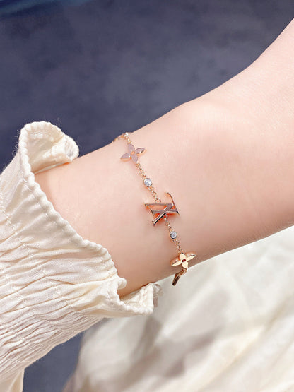 [Crown & Jewelry]STAR AND SUN 7 MOTIFS GOLD BRACELET