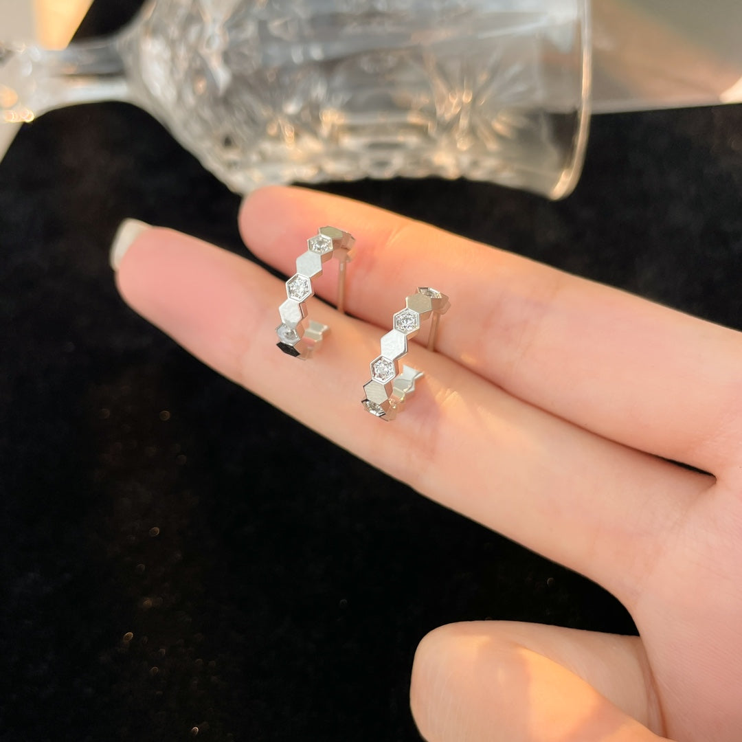 [Crown & Jewelry]BEE LOVE DIAMOND HOOP EARRINGS