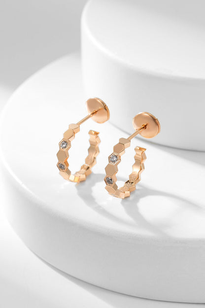 [Crown & Jewelry]BEE LOVE DIAMOND HOOP EARRINGS