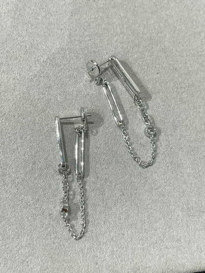 [Crown & Jewelry]CHAINE CHAOS DIAMOND DROP EARRINGS