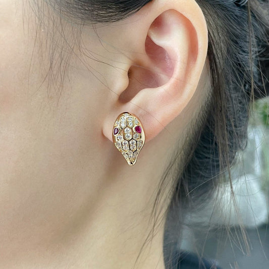 [Crown & Jewelry]SERPENT DIAMOND STUD EARRINGS