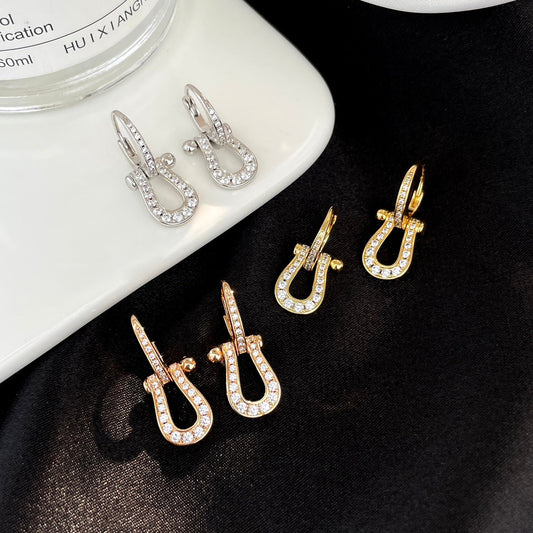 [Crown & Jewelry]FORCE 10 FULL DIAMOND DROP EARRINGS MEDIUM MODEL