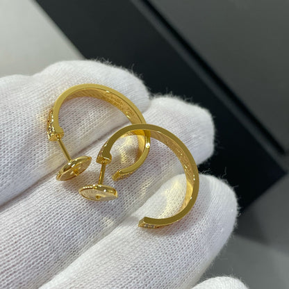[Crown & Jewelry]LOVE DIAMOND GOLD HOOP EARRINGS