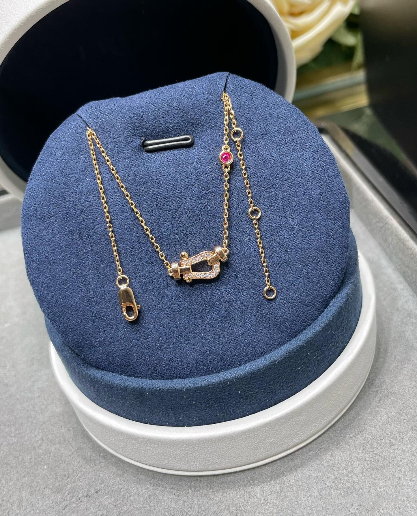 [Crown & Jewelry]FORCE 10 DIAMOND PINK GOLD NECKLACE