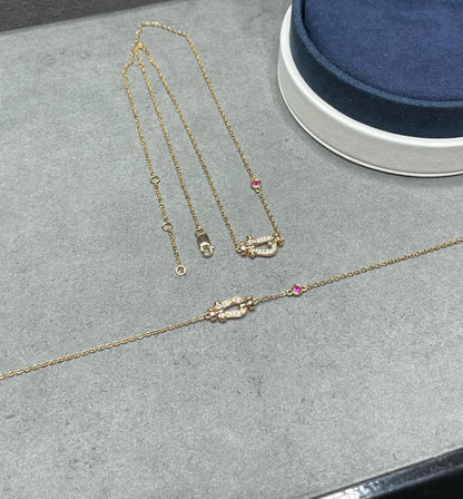 [Crown & Jewelry]FORCE 10 DIAMOND PINK GOLD NECKLACE