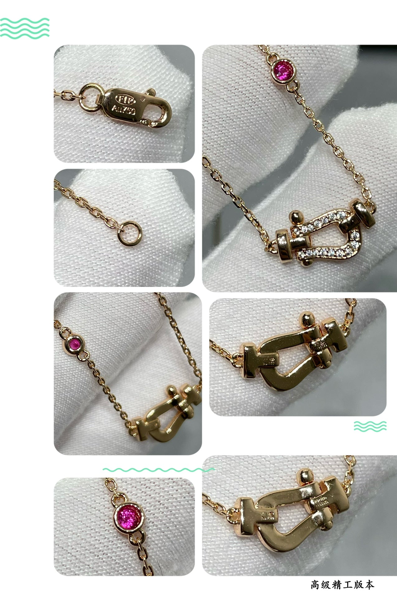 [Crown & Jewelry]FORCE 10 DIAMOND PINK GOLD NECKLACE