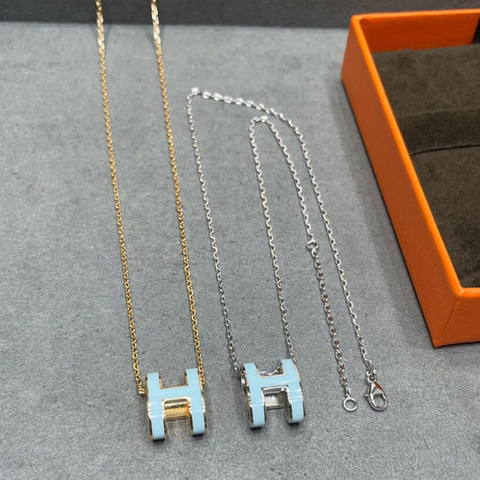[Crown & Jewelry]POP H SKY BLUE NECKLACE