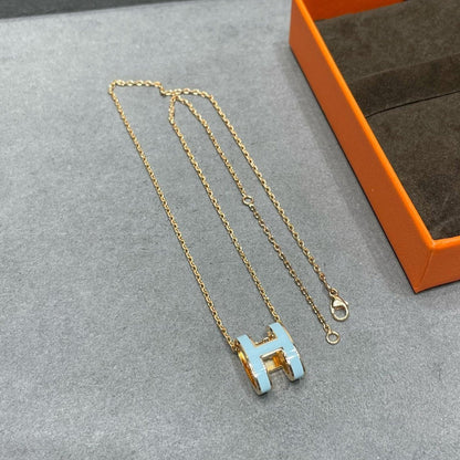 [Crown & Jewelry]POP H SKY BLUE NECKLACE