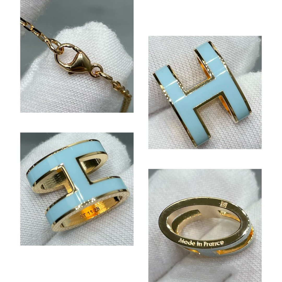 [Crown & Jewelry]POP H SKY BLUE NECKLACE