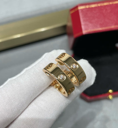 [Crown & Jewelry]LOVE 5.5MM 1 DIAMOND EARRINGS