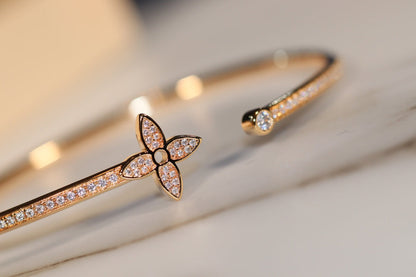 [Crown & Jewelry]IDYLLE GOLD OPEN BRACELET DIAMOND PAVED