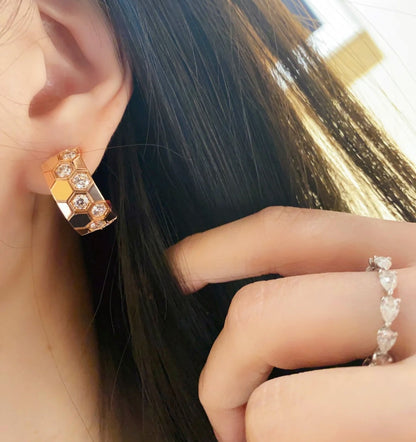 [Crown & Jewelry]BEE LOVE DIAMOND HOOP EARRINGS