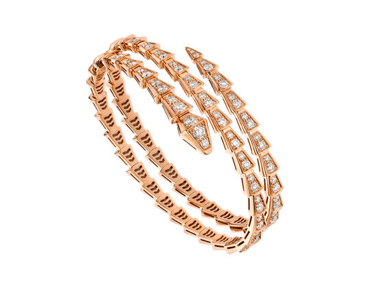 [Crown & Jewelry]SERPENTI BRACELET PINK GOLD DIAMOND DOUBLE ROW