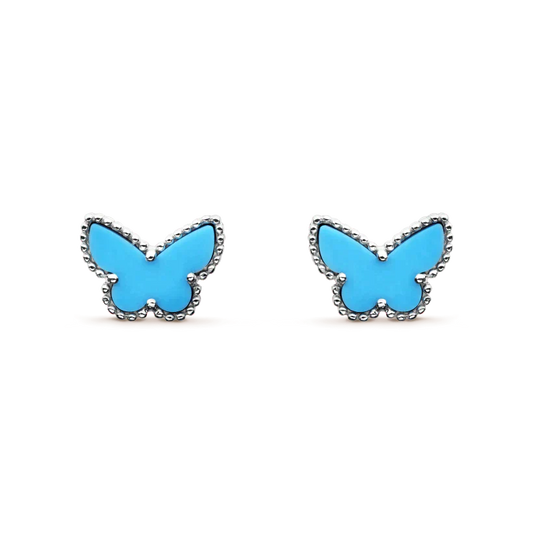 [Crown & Jewelry]BUTTERFLY TURQUOISE EARRINGS SILVER